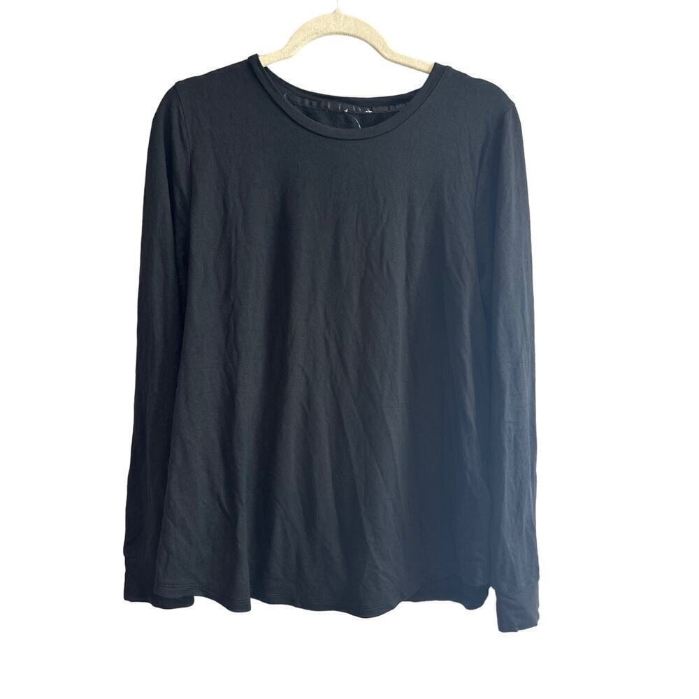 J.Crew Long-Sleeve Super-Comfy crewneck tee In Black Size Large